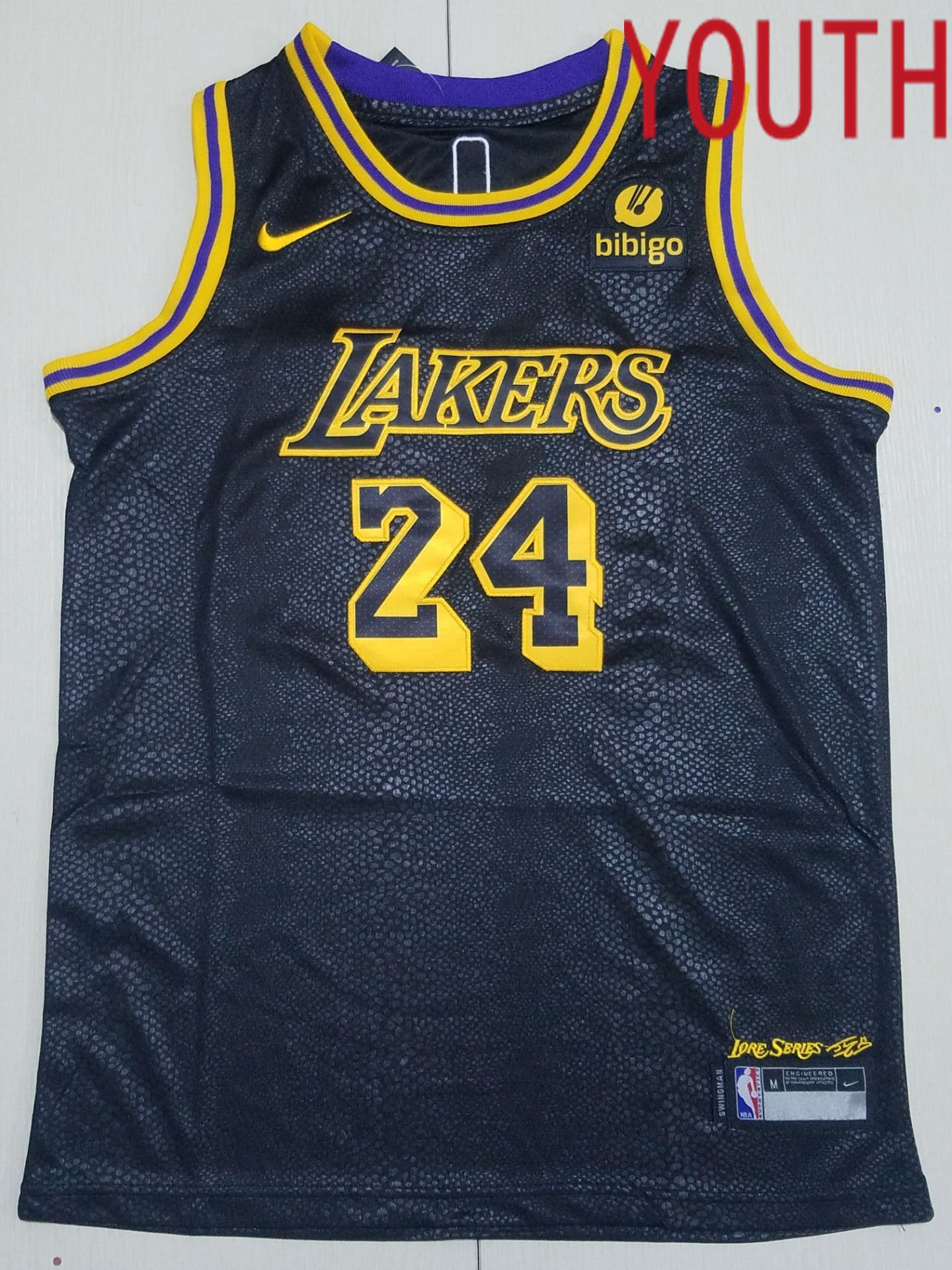 Youth Los Angeles Lakers 24 Bryant Black Nike 2022 NBA Jersey